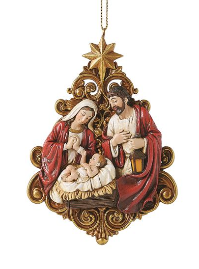 HOLY FAMILY GOLD FILIGREE ORNAMENT