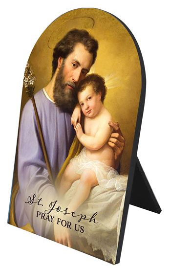 ST. JOSEPH AND THE INFANT JESUS ARCHED PLAQUE