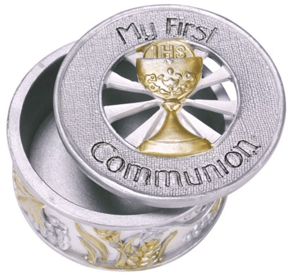 MY FIRST COMMUNION - SILVER & GOLD KEEPSAKE BOX