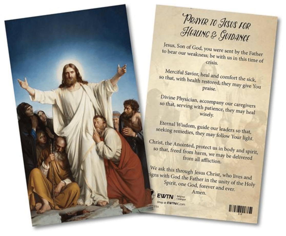 PRAYERS FOR HEALING AND GUIDANCE LAMINATED HOLY CARD