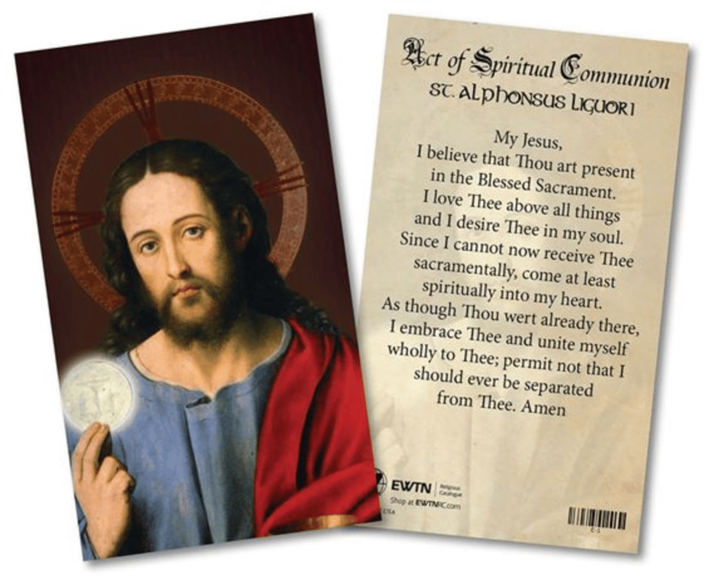 SPIRITUAL COMMUNION LAMINATED HOLY CARD