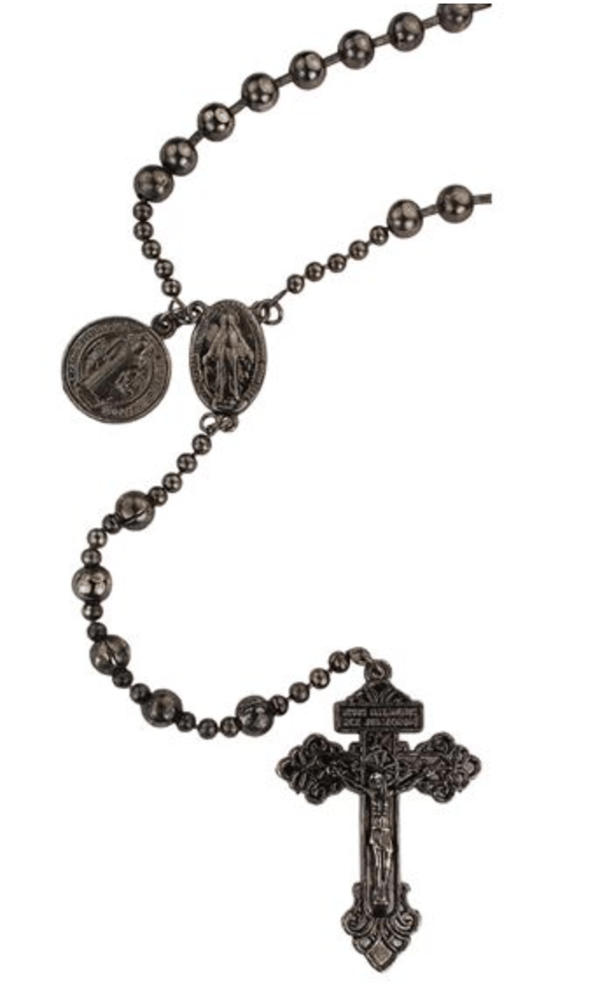 BEADED CHAIN PARDON ROSARY (GUN METAL)