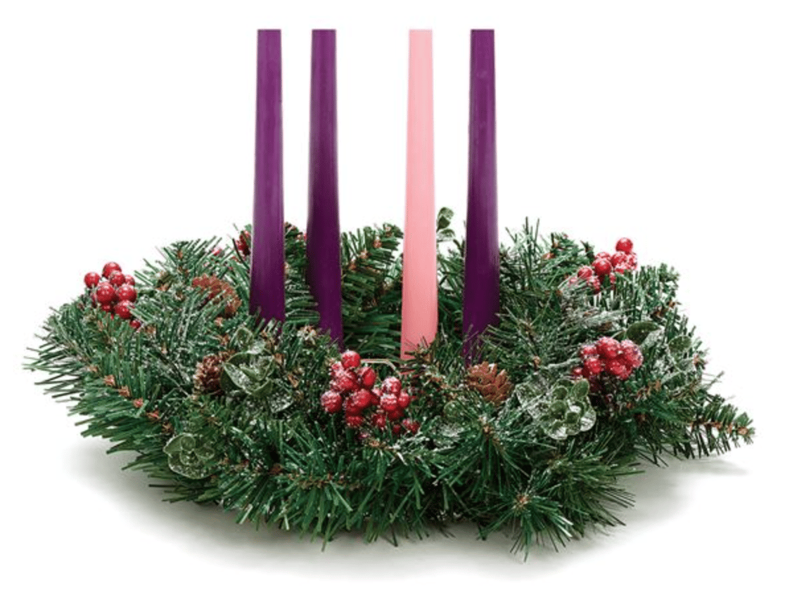 FROSTED BERRY AND PINECONE ADVENT WREATH