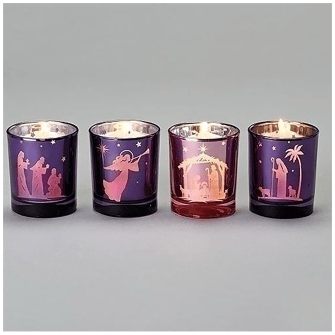 VOTIVE ADVENT CANDLE HOLDERS (SET OF 4)