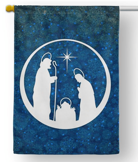 VINTAGE NATIVITY OUTDOOR HOUSE FLAG