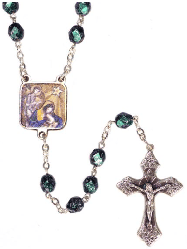 MARBLED TURQUOISE NATIVITY ROSARY