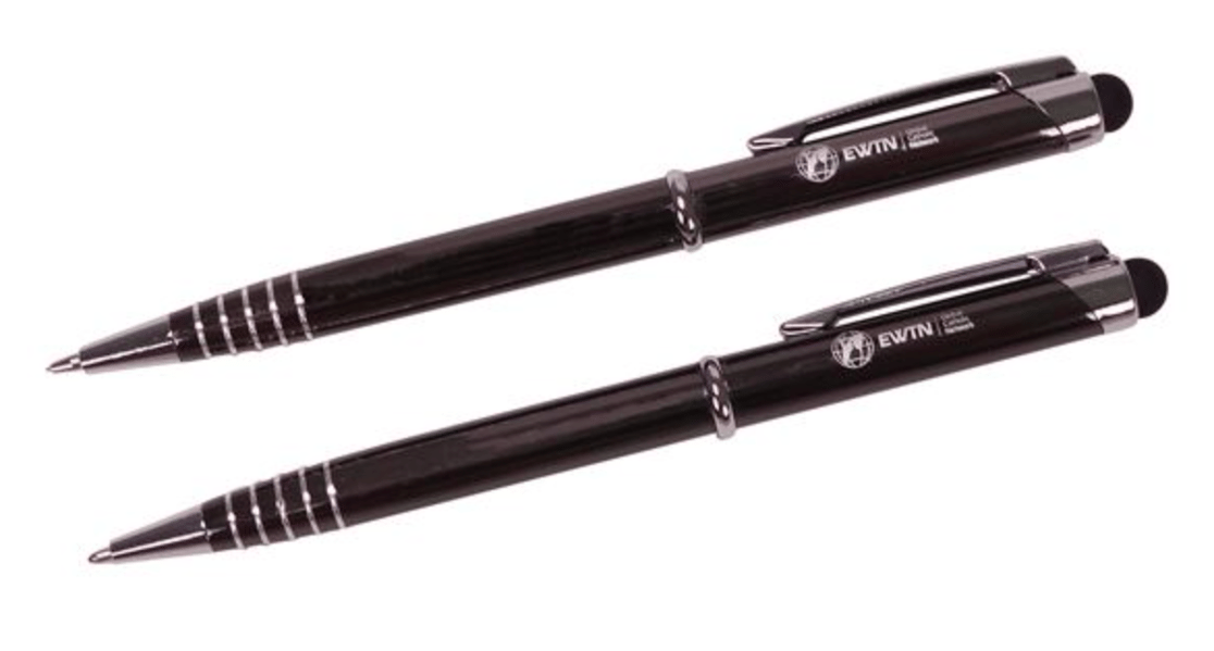 STYLUS BALLPOINT PEN AND PENCIL SET WITH EWTN LOGO