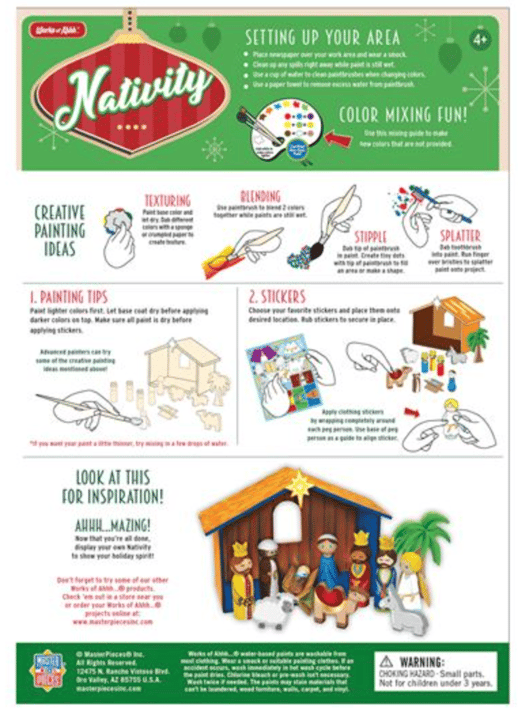 NATIVITY WOOD PAINT SET