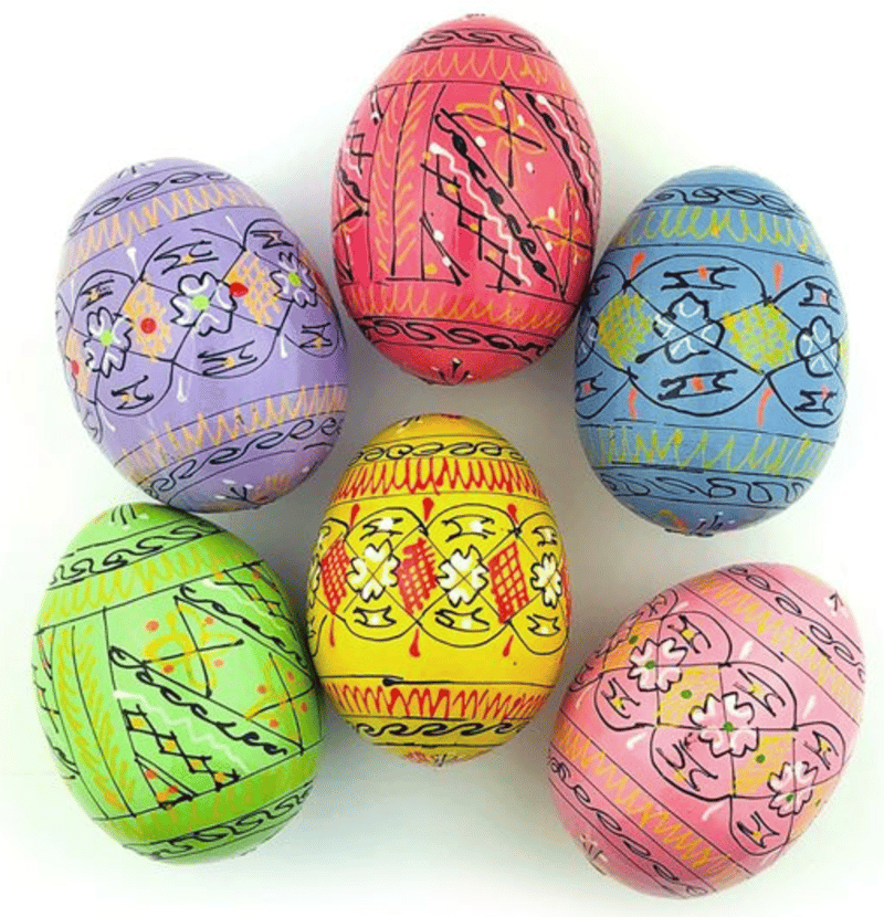 PASTEL UKRANIAN PYSANKY EGGS (SET OF 6)