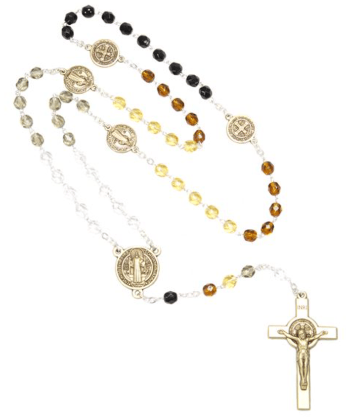 ST. BENEDICT ROSARY WITH MEDALS - BOXED