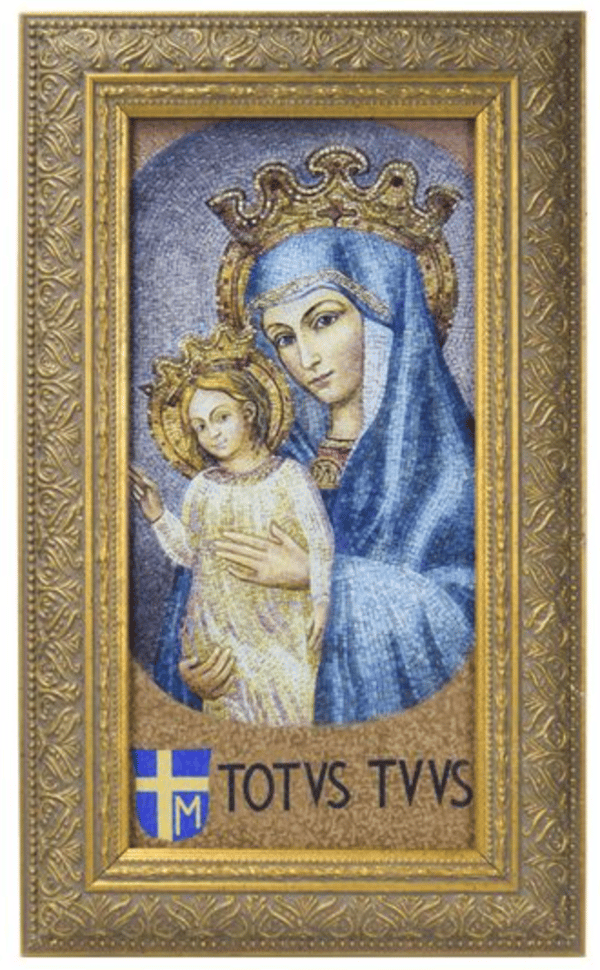 MATER ECCLESIAE WITH TOTUS TUUS FRAMED 7 1/2