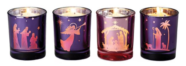 VOTIVE ADVENT CANDLE HOLDERS (SET OF 4)