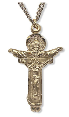 GOLD-FILLED TRINITY CRUCIFIX - LARGE