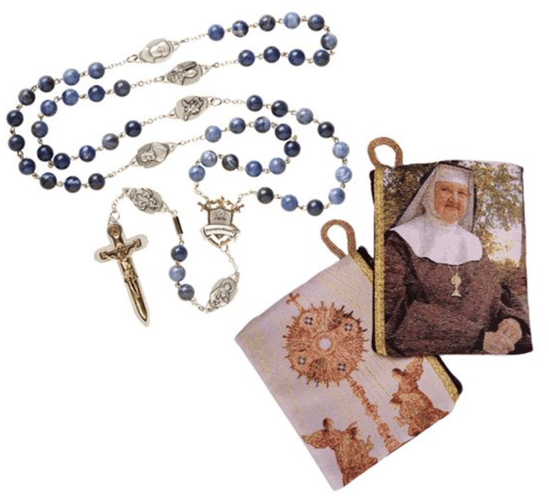 EWTN WARRIOR'S ROSARY & FREE MOTHER ANGELICA ROSARY POUCH