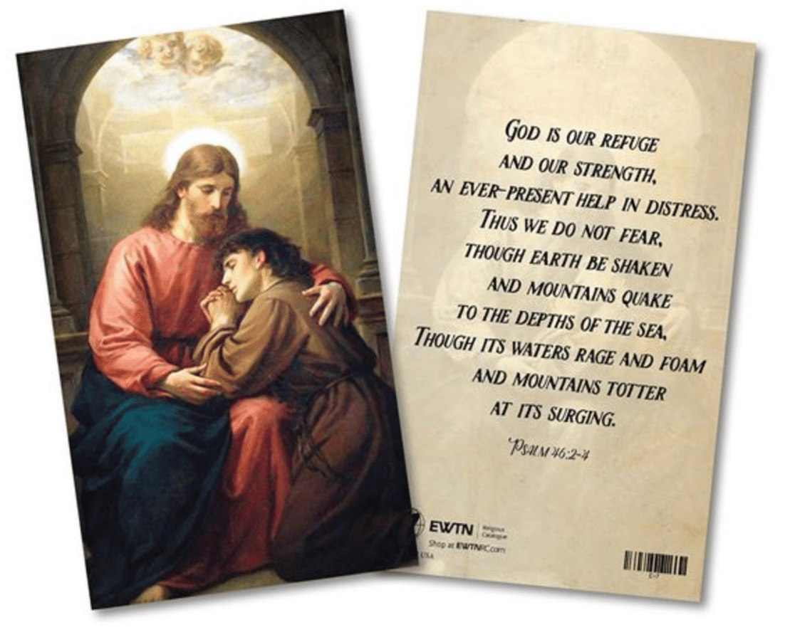 GOD IS OUR REFUGE LAMINATED HOLY CARD